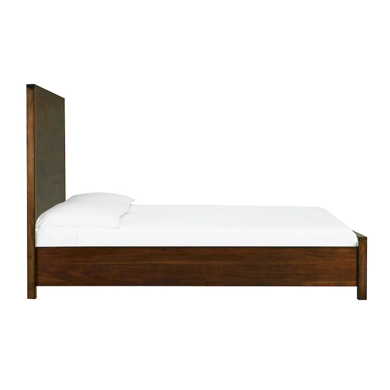 Struttura letto in legno a basso profilo – Grigio lavato / Rovere / Cioccolato / Terra d'ombra vintage – Singolo / Matrimoniale / Queen / King, Posti letto 1–2