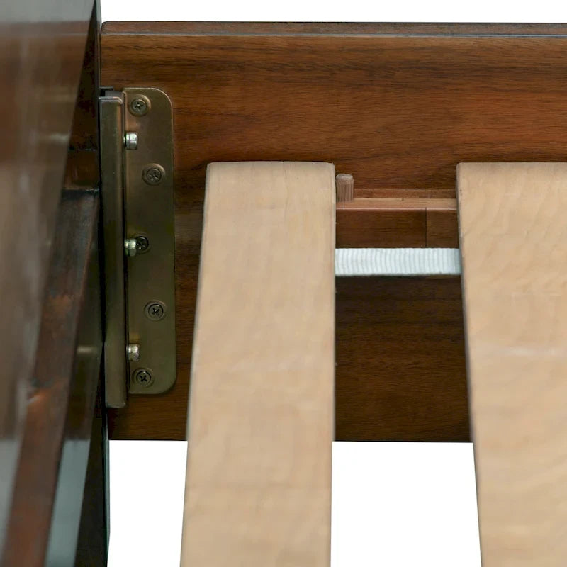 Struttura letto in legno a basso profilo – Grigio lavato / Rovere / Cioccolato / Terra d'ombra vintage – Singolo / Matrimoniale / Queen / King, Posti letto 1–2
