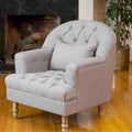 Poltrona con braccioli a botte trapuntata grigia / beige / sabbia / blu / grigio scuro, a seduta singola