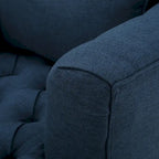 Poltrona con braccioli a botte trapuntata grigia / beige / sabbia / blu / grigio scuro, a seduta singola