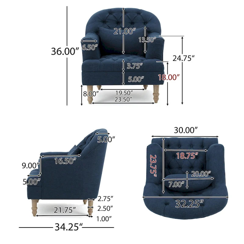 Poltrona con braccioli a botte trapuntata grigia / beige / sabbia / blu / grigio scuro, a seduta singola