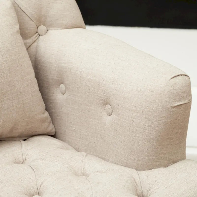 Poltrona con braccioli a botte trapuntata grigia / beige / sabbia / blu / grigio scuro, a seduta singola