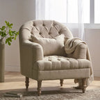 Poltrona con braccioli a botte trapuntata grigia / beige / sabbia / blu / grigio scuro, a seduta singola