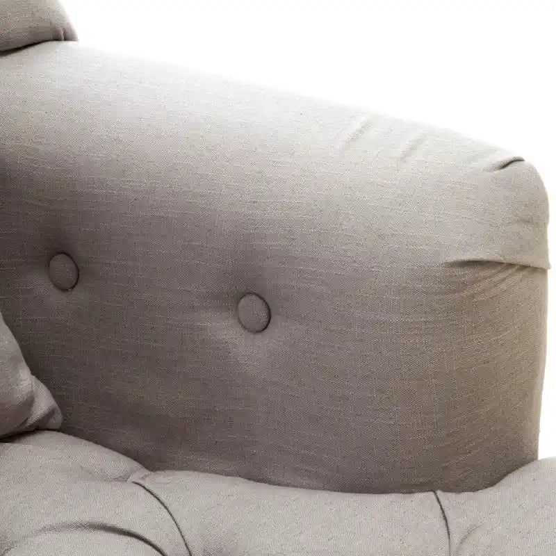 Poltrona con braccioli a botte trapuntata grigia / beige / sabbia / blu / grigio scuro, a seduta singola