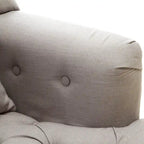 Poltrona con braccioli a botte trapuntata grigia / beige / sabbia / blu / grigio scuro, a seduta singola