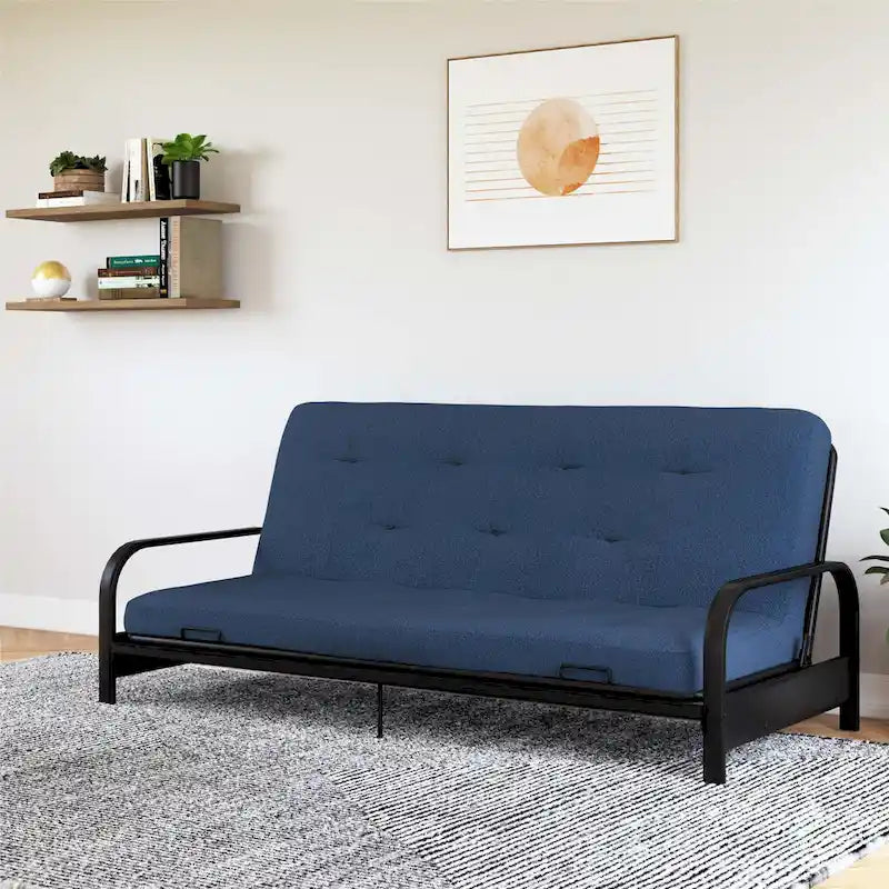 Materasso Futon a molle da 6 pollici, misura piazza e mezza, microfibra e lino, adatto a 2 persone/3 posti, colori assortiti