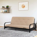 Materasso Futon a molle da 6 pollici, misura piazza e mezza, microfibra e lino, adatto a 2 persone/3 posti, colori assortiti