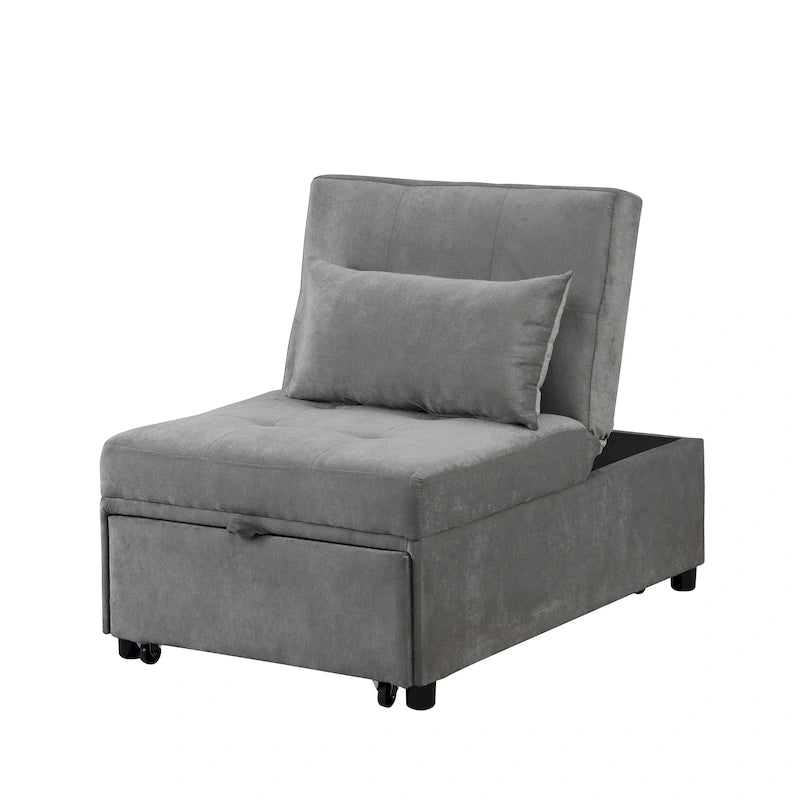 Poltrona letto convertibile grigio chiaro / blu / grigio scuro / verde, singola (1 posto)