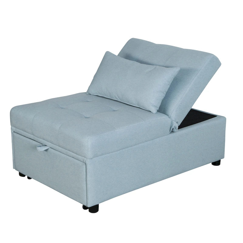 Poltrona letto convertibile grigio chiaro / blu / grigio scuro / verde, singola (1 posto)