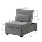 Poltrona letto convertibile grigio chiaro / blu / grigio scuro / verde, singola (1 posto)