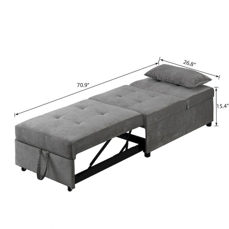 Poltrona letto convertibile grigio chiaro / blu / grigio scuro / verde, singola (1 posto)