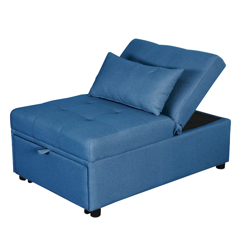 Poltrona letto convertibile grigio chiaro / blu / grigio scuro / verde, singola (1 posto)