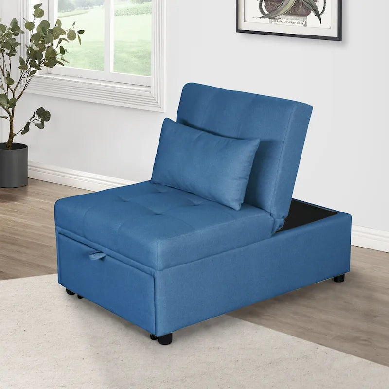 Poltrona letto convertibile grigio chiaro / blu / grigio scuro / verde, singola (1 posto)