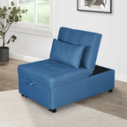Poltrona letto convertibile grigio chiaro / blu / grigio scuro / verde, singola (1 posto)