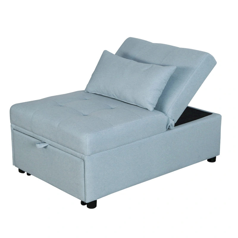 Poltrona letto convertibile grigio chiaro / blu / grigio scuro / verde, singola (1 posto)