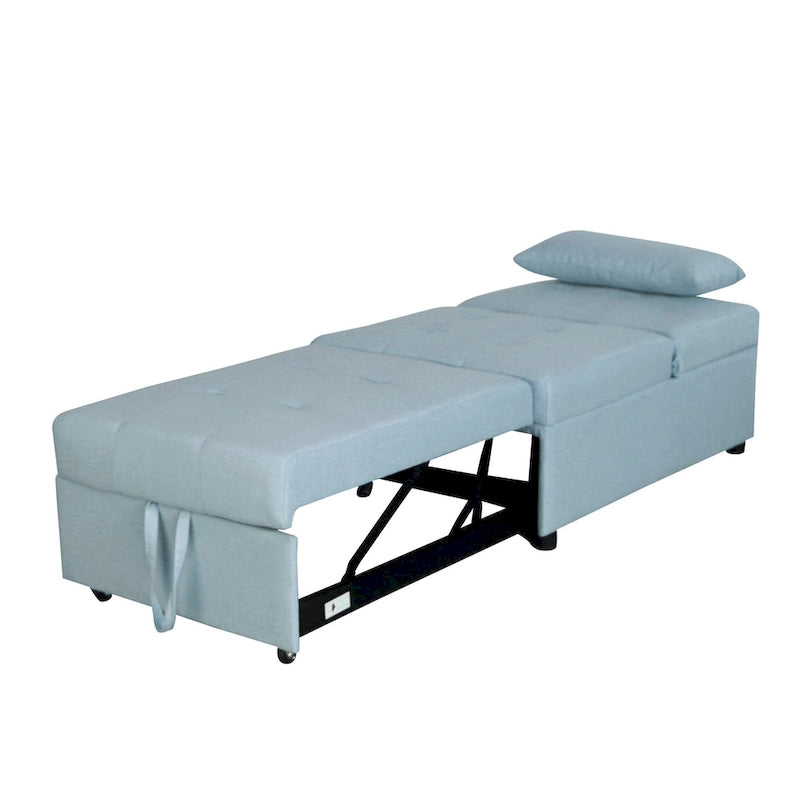 Poltrona letto convertibile grigio chiaro / blu / grigio scuro / verde, singola (1 posto)
