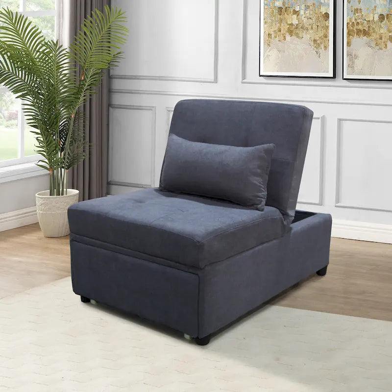Poltrona letto convertibile grigio chiaro / blu / grigio scuro / verde, singola (1 posto)