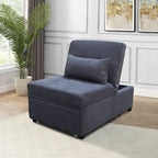 Poltrona letto convertibile grigio chiaro / blu / grigio scuro / verde, singola (1 posto)