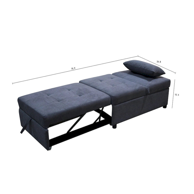 Poltrona letto convertibile grigio chiaro / blu / grigio scuro / verde, singola (1 posto)