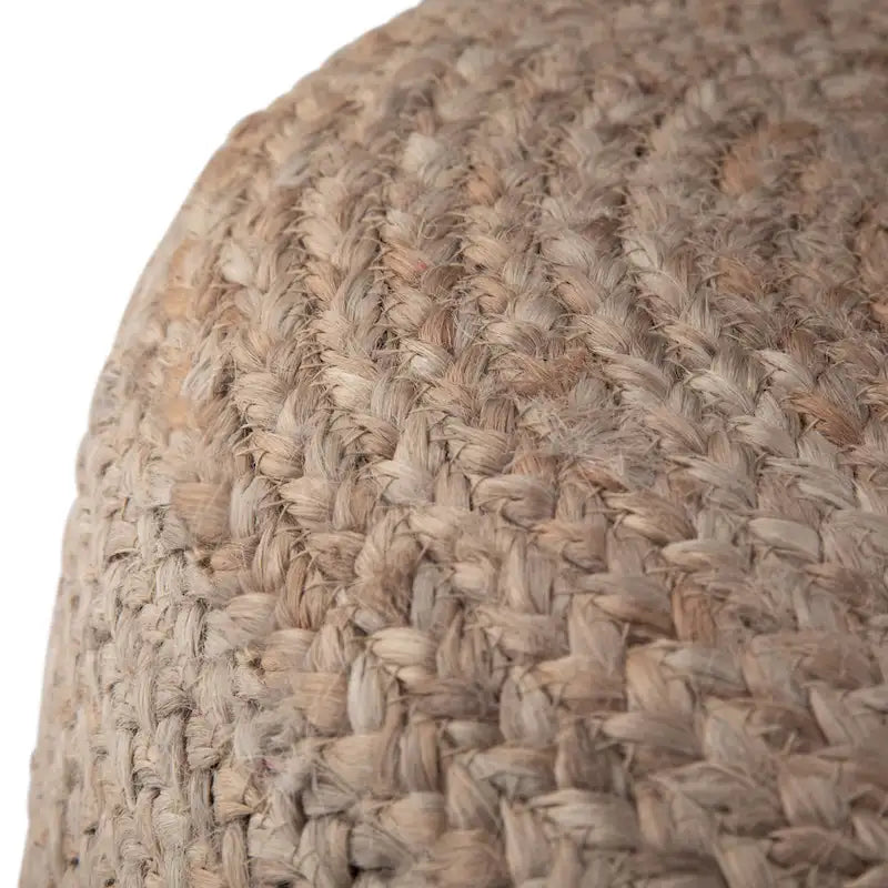 Pouf Rotondo in Juta Intrecciata, Opzioni Multicolore, Seduta per 1 Persona