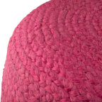 Pouf Rotondo in Juta Intrecciata, Opzioni Multicolore, Seduta per 1 Persona