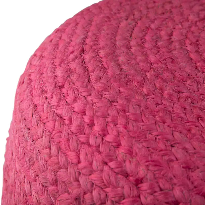 Pouf Rotondo in Juta Intrecciata, Opzioni Multicolore, Seduta per 1 Persona