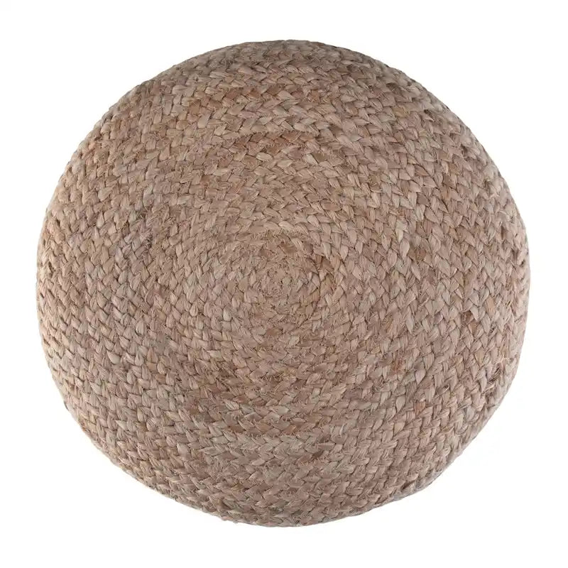 Pouf Rotondo in Juta Intrecciata, Opzioni Multicolore, Seduta per 1 Persona