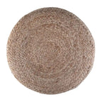 Pouf Rotondo in Juta Intrecciata, Opzioni Multicolore, Seduta per 1 Persona