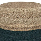 Pouf Rotondo in Juta Intrecciata, Opzioni Multicolore, Seduta per 1 Persona