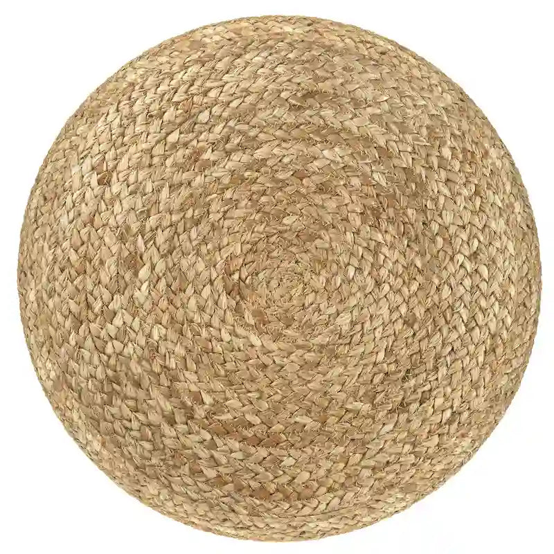 Pouf Rotondo in Juta Intrecciata, Opzioni Multicolore, Seduta per 1 Persona