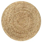 Pouf Rotondo in Juta Intrecciata, Opzioni Multicolore, Seduta per 1 Persona