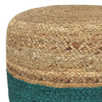 Pouf Rotondo in Juta Intrecciata, Opzioni Multicolore, Seduta per 1 Persona
