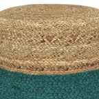 Pouf Rotondo in Juta Intrecciata, Opzioni Multicolore, Seduta per 1 Persona