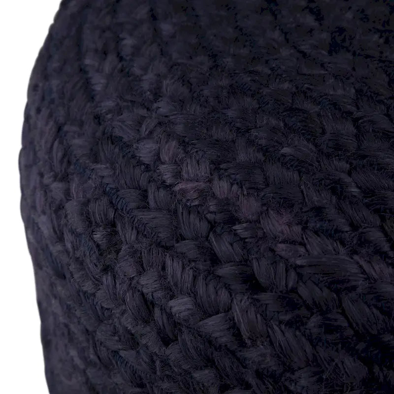 Pouf Rotondo in Juta Intrecciata, Opzioni Multicolore, Seduta per 1 Persona