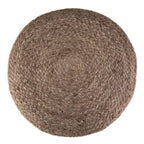 Pouf Rotondo in Juta Intrecciata, Opzioni Multicolore, Seduta per 1 Persona