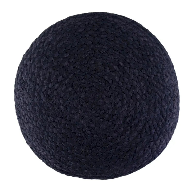 Pouf Rotondo in Juta Intrecciata, Opzioni Multicolore, Seduta per 1 Persona