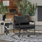 Poltroncina d'appoggio rivestita in similpelle con base a slitta in acciaio – Seduta singola, colori multipli