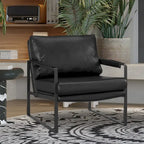 Poltroncina d'appoggio rivestita in similpelle con base a slitta in acciaio – Seduta singola, colori multipli