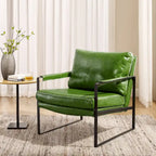 Poltroncina d'appoggio rivestita in similpelle con base a slitta in acciaio – Seduta singola, colori multipli