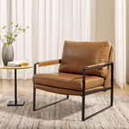 Poltroncina d'appoggio rivestita in similpelle con base a slitta in acciaio – Seduta singola, colori multipli
