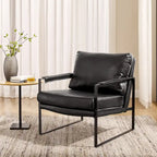 Poltroncina d'appoggio rivestita in similpelle con base a slitta in acciaio – Seduta singola, colori multipli