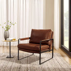 Poltroncina d'appoggio rivestita in similpelle con base a slitta in acciaio – Seduta singola, colori multipli