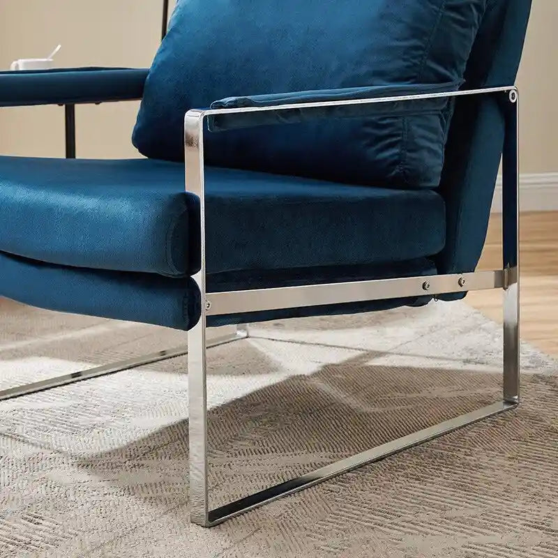 Poltroncina d'appoggio rivestita in similpelle con base a slitta in acciaio – Seduta singola, colori multipli
