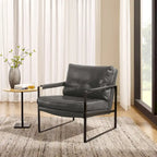 Poltroncina d'appoggio rivestita in similpelle con base a slitta in acciaio – Seduta singola, colori multipli