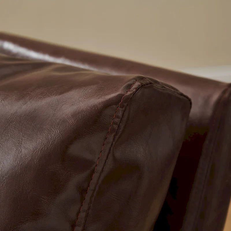 Poltroncina d'appoggio rivestita in similpelle con base a slitta in acciaio – Seduta singola, colori multipli