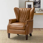 Poltrona tradizionale Chesterfield in vera pelle, a sedile singolo – Marrone / Cammello / Blu Marino / Bordeaux