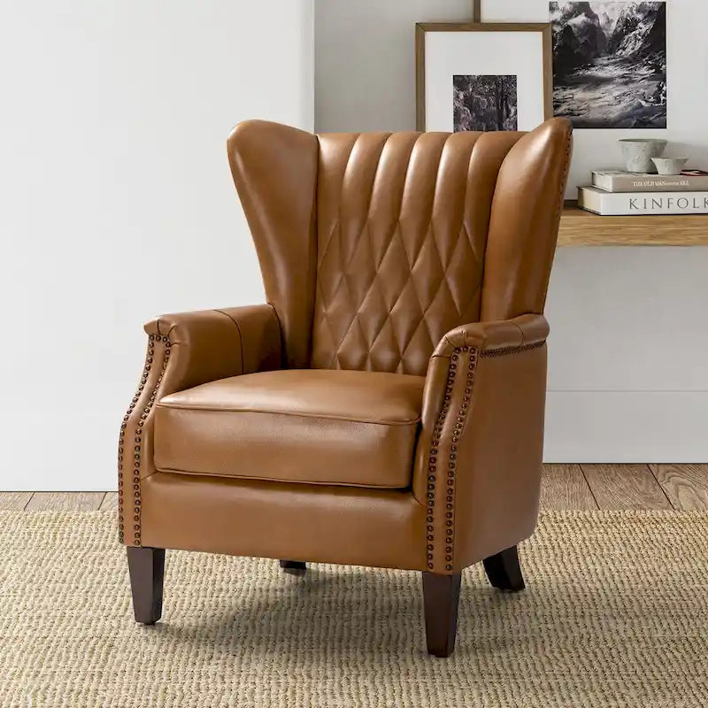 Poltrona tradizionale Chesterfield in vera pelle, a sedile singolo – Marrone / Cammello / Blu Marino / Bordeaux