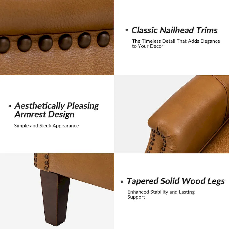 Poltrona tradizionale Chesterfield in vera pelle, a sedile singolo – Marrone / Cammello / Blu Marino / Bordeaux