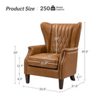 Poltrona tradizionale Chesterfield in vera pelle, a sedile singolo – Marrone / Cammello / Blu Marino / Bordeaux