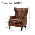 Poltrona tradizionale Chesterfield in vera pelle, a sedile singolo – Marrone / Cammello / Blu Marino / Bordeaux